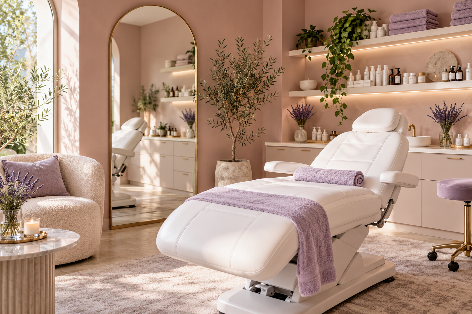 Ilustrativna vizija beauty studija u pastelnim tonovima